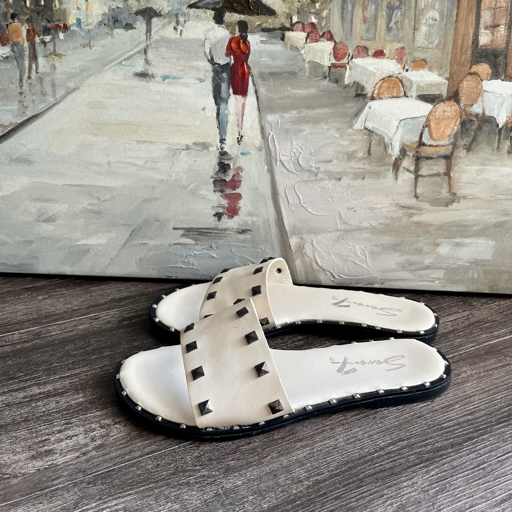 Seven7 Studded Slip On Sandals Size 6